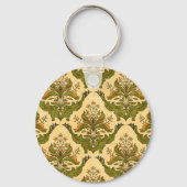 Klassiek bloemenbehang: gestileerde damast. sleutelhanger (Achterkant)