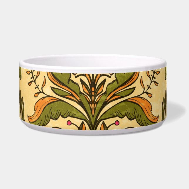 Klassiek bloemenbehang: gestileerde damast. voerbakje (Voorkant)