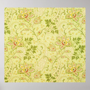 Klassiek bloemenbehang: oude elegantie poster