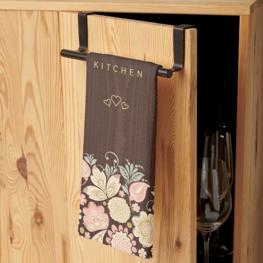 Klassiek bloemendecor in robuuste country stijl theedoek (Derde Gevouwen)