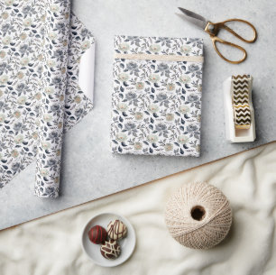 Klassiek Bloemendekor in de Schemering Cadeaupapier
