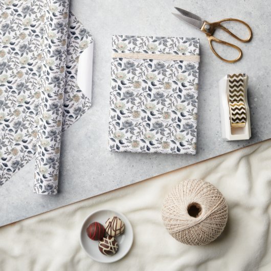 Klassiek Bloemendekor in de Schemering Cadeaupapier (Crafts)
