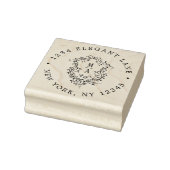 Klassiek bloemenkroon-huwelijksretouradres rubberstempel (Stempel)