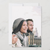 Klassiek bloemenkruis Zwart & Wit trouwfoto Save The Date (Achterkant)