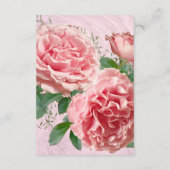 Klassiek bloemig roze groen weddingmenu informatiekaartje (Achterkant)