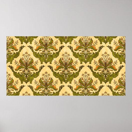 Klassiek bloemmappapier van gestileerde planten, n poster (Voorkant)