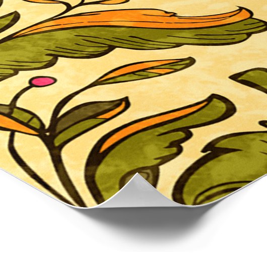 Klassiek bloemmappapier van gestileerde planten, n poster (Hoek)