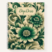 Klassiek bloemmotief hardcover notitieboek met aan