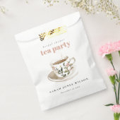 Klassiek bloemmotief theekopje bruidsontbijt theep bedankzakje (Gezegeld)