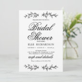 Klassiek bloemornament elegant vrijgezellenfeest kaart (Staand voorkant)