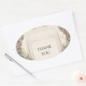 Klassiek bloemstuk bruiloft bedankt ovale sticker (Envelop)