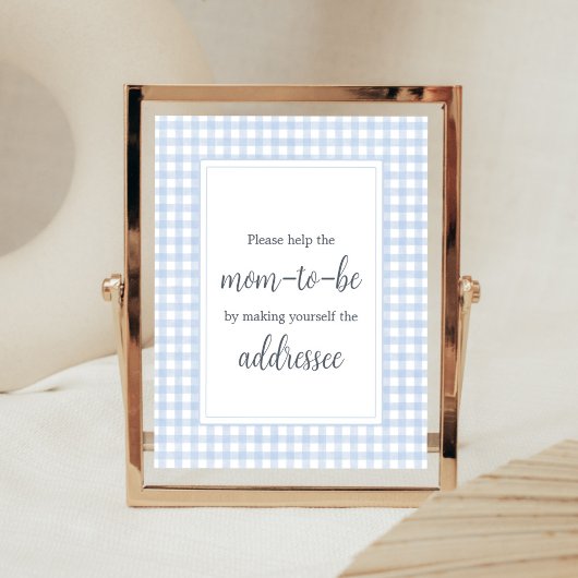 Klassiek Blue Gingham Envelope Station Poster