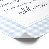 Klassiek Blue Gingham Envelope Station Poster (Hoek)