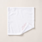Klassiek Blush Roze Bloemen Crest Monogram Bad Handdoek (Wasdoekje)