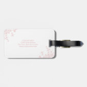 Klassiek Blush Roze Bloemen Crest Monogram Bagagelabel (Achterkant horizontaal)