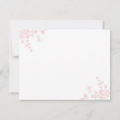Klassiek Blush Roze Bloemen Crest Monogram Notitiekaartje (Achterkant)