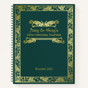 Klassiek boek Hoesje Gold Green Foliage Ornamage