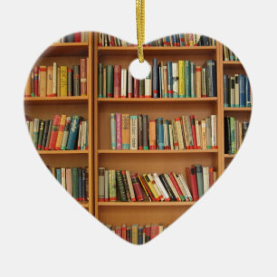 Klassiek boekenplankpatroon, boekenkast, boeken, o keramisch ornament