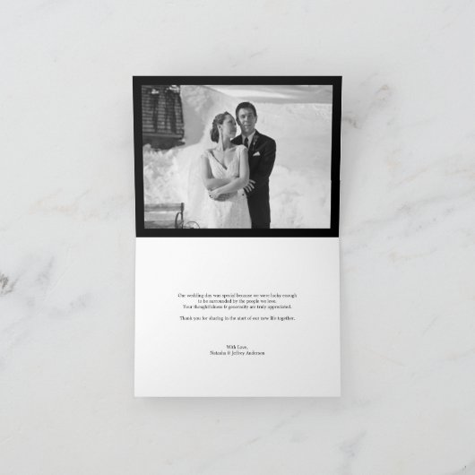 Klassiek Boekmerk 4 het Multi Elegante Huwelijk Bedankkaart (Binnen)