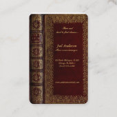 klassiek boekomhulsel visitekaartje van een antiqu (Achterkant)