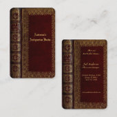 klassiek boekomhulsel visitekaartje van een antiqu (Voorkant / Achterkant)