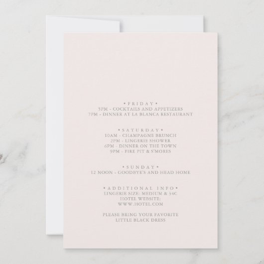 Klassiek Boho Blush Wildflower Bruidsmeisjes Weeke Kaart (Achterkant)