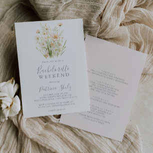 Klassiek Boho Blush Wildflower Bruidsmeisjes Weeke Kaart