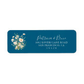 Klassiek Boho Blush Wildflower Retouradreslabel Etiket (Voorkant)