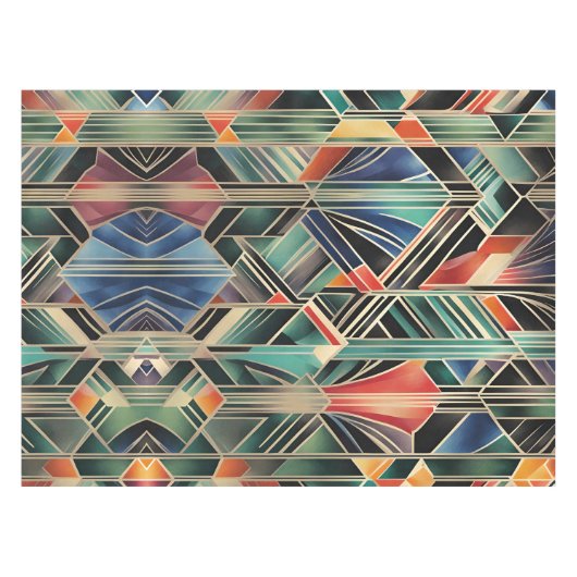 Klassiek Boho Jazzy geometrisch elegant ontwerp Tafelkleed (Voorkant (Horizontaal))