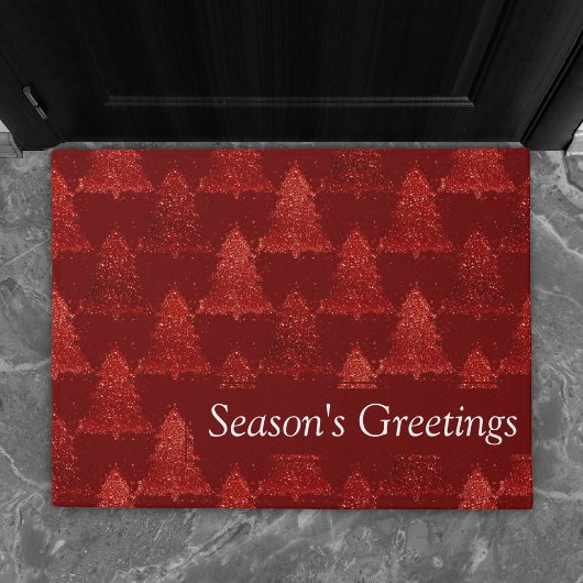 Klassiek boompatroon | Rich Crimson Red Custom Deurmat