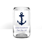 Klassiek bootanker Logo Blikvorm Glas