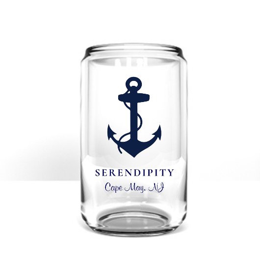 Klassiek bootanker Logo Blikvorm Glas