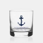 Klassiek bootanker Logo Whisky Glas (Voorkant)