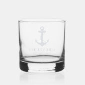 Klassiek bootanker Logo Whisky Glas (Achterkant)