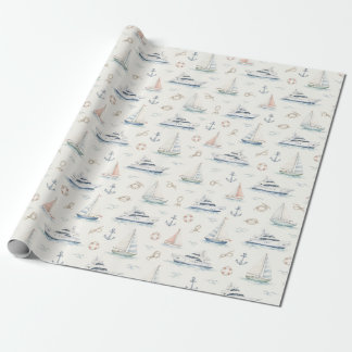 Klassiek bootanker watercolor nautisch cadeau cadeaupapier