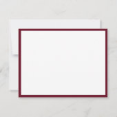 Klassiek bordeauxrood monogram notitiekaartje (Achterkant)