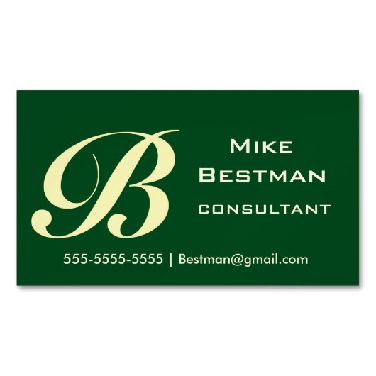 Klassiek bos groen visitekaartje magneet (Voorkant)