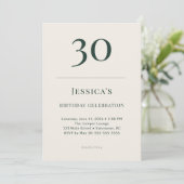 Klassiek bos & linnen 30e verjaardagsfeest kaart (Staand voorkant)