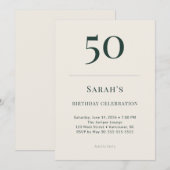 Klassiek bos & linnen 50ste verjaardagsfeest kaart (Voorkant / Achterkant)