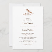 Klassiek  Bos Vogel Bruiloft Kaart (Voorkant)