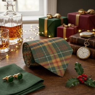 Klassiek bosgroen tartan geruit patroon stropdas