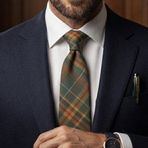 Klassiek bosgroen tartan geruit patroon stropdas