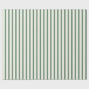 Klassiek bosgroen tikkende streep cadeaupapier