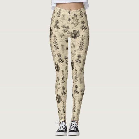 Klassiek botanisch bloempatroon (10) leggings (Voorkant)