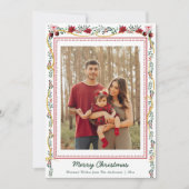 Klassiek Botanisch Groen Vrolijk Kerstfeest 1 Foto Feestdagenkaart (Voorkant)
