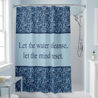Klassiek botanisch inspirerend citaatpatroon  douchegordijn