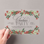 Klassiek botanisch kerstfeest acryl uitnodigingen (Insitu (Draagbaar))