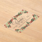 Klassiek botanisch kerstfeest acryl uitnodigingen (Laagn)