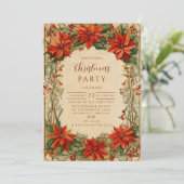 Klassiek Botanisch Kerstfeest Kaart (Staand voorkant)