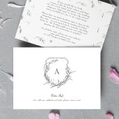 Klassiek Botanisch Monogram Crest Extra info Detai Informatiekaartje